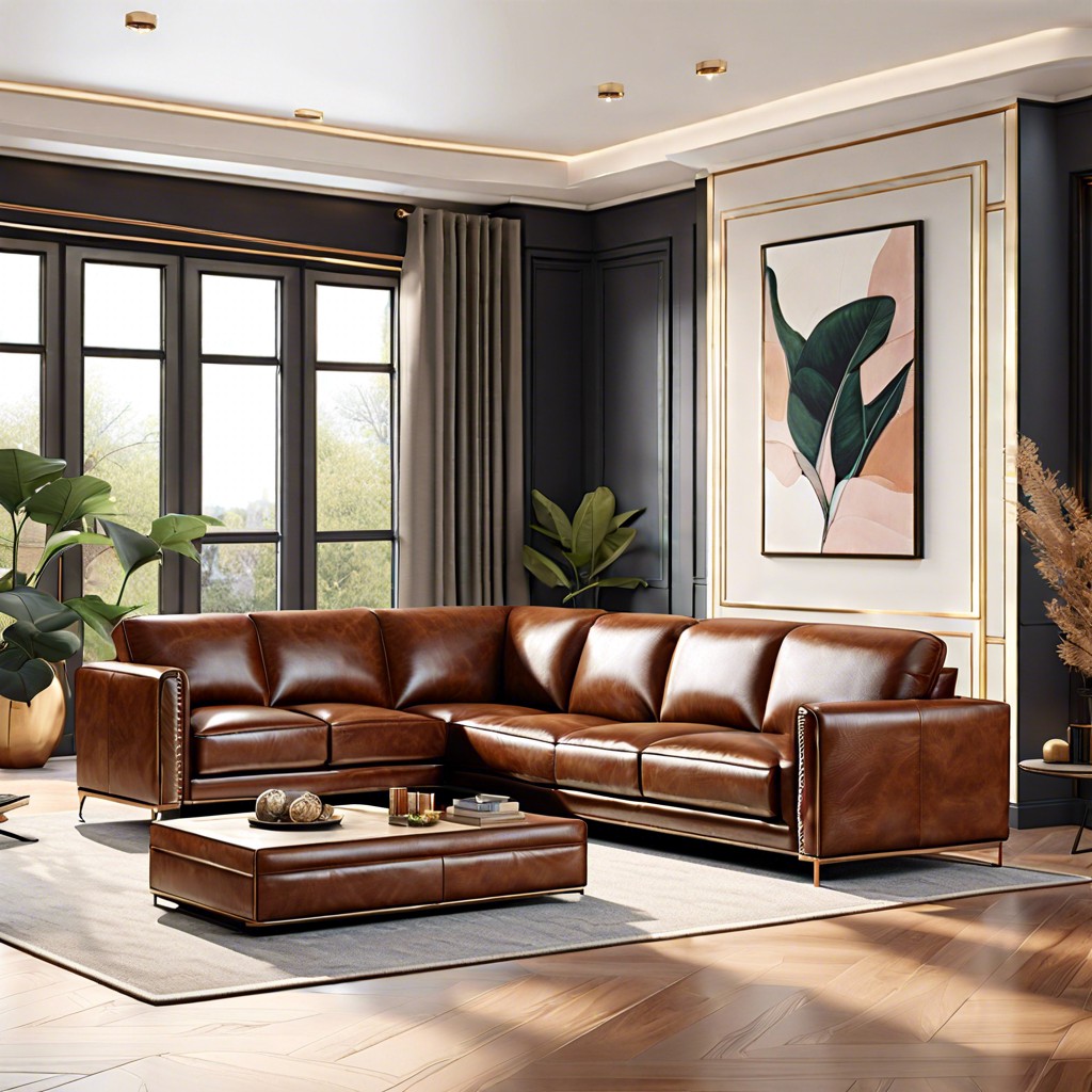 leather couch with built in storage