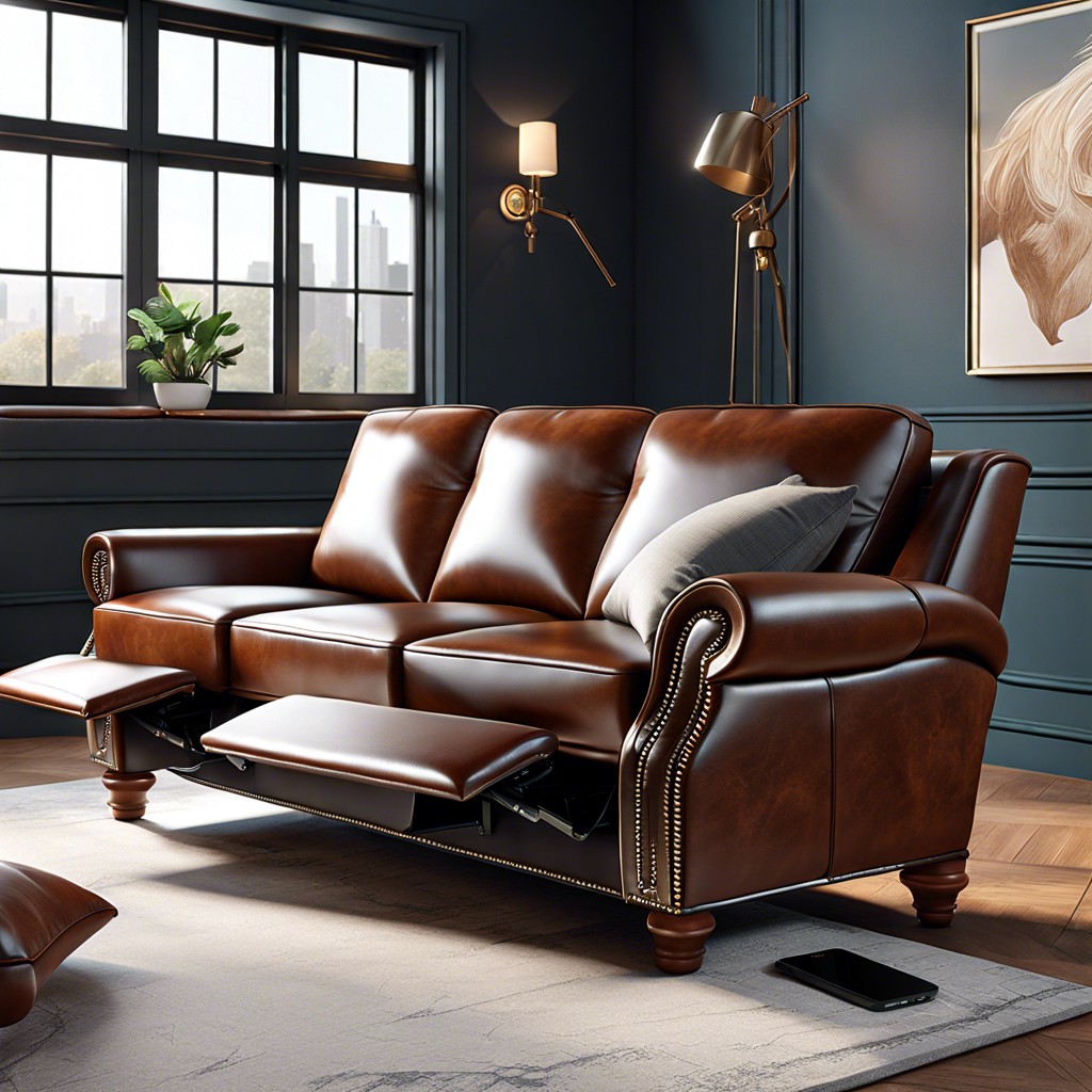 leather couch with usb charging ports