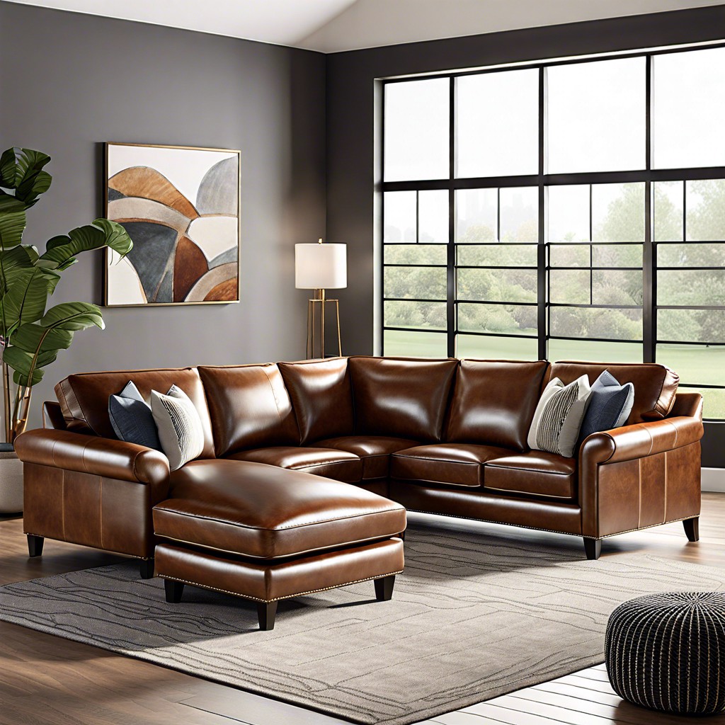 leather l shaped sectional with chaise