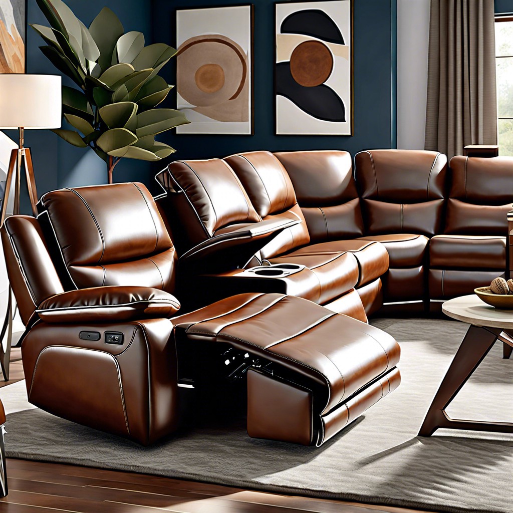 leather sectional recliner