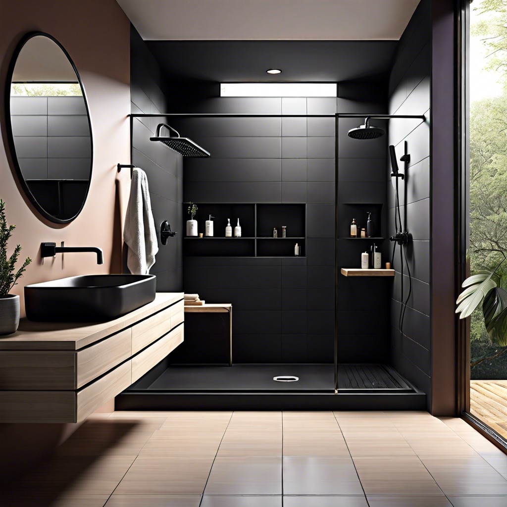 matte black tiles