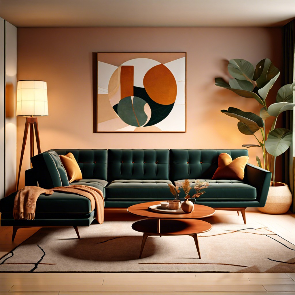 mid century modern l shaped sofa