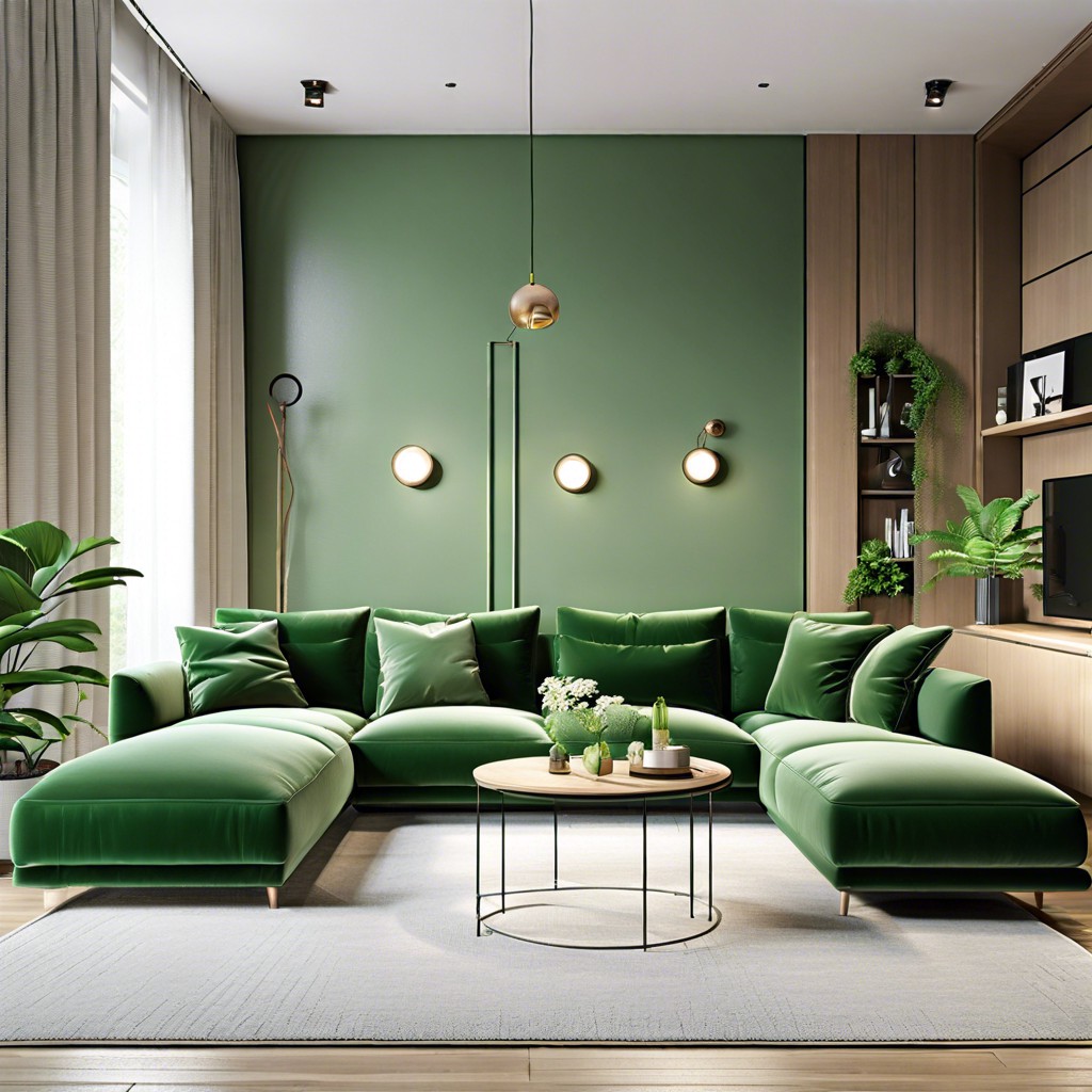 minimalist decor with green highlights