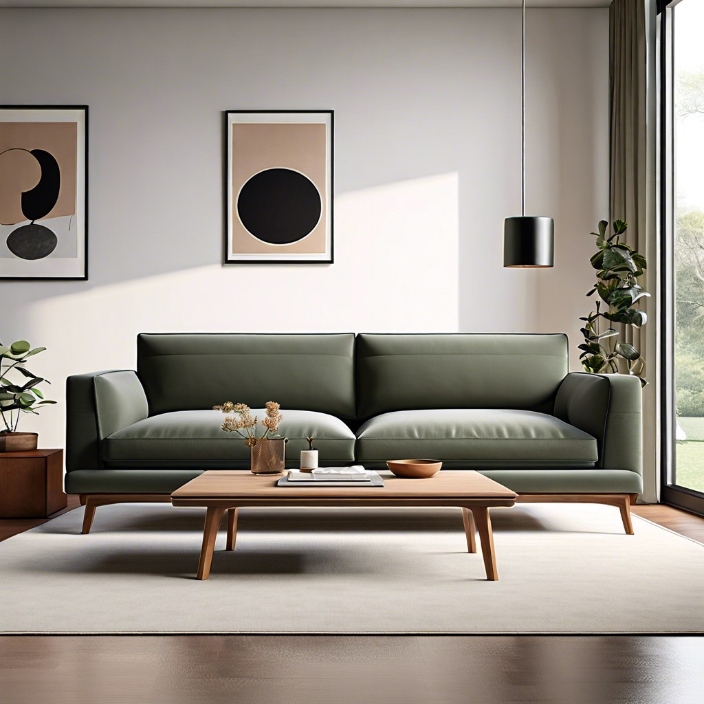 minimalist low profile sofa with clean lines