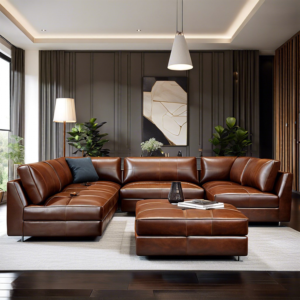 modular leather seating arrangement