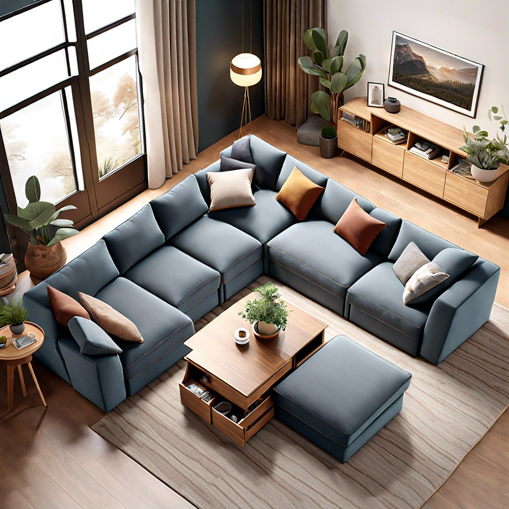 modular sectional with hidden storage and recliners