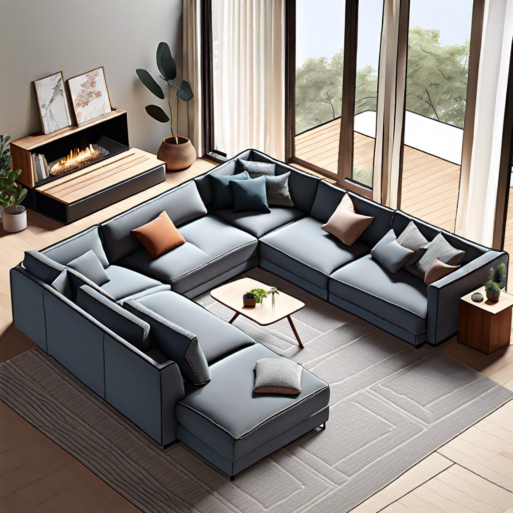 modular sectional with hidden table