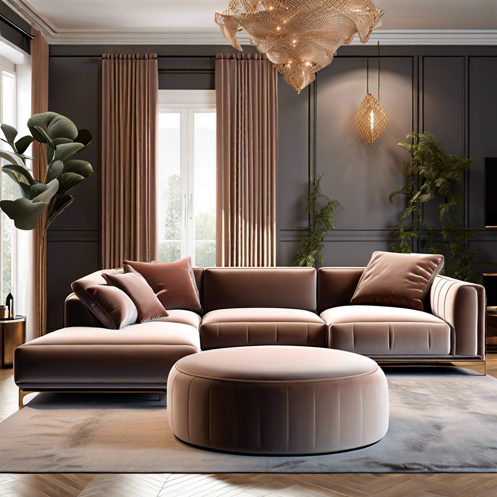 modular velvet l shaped couch