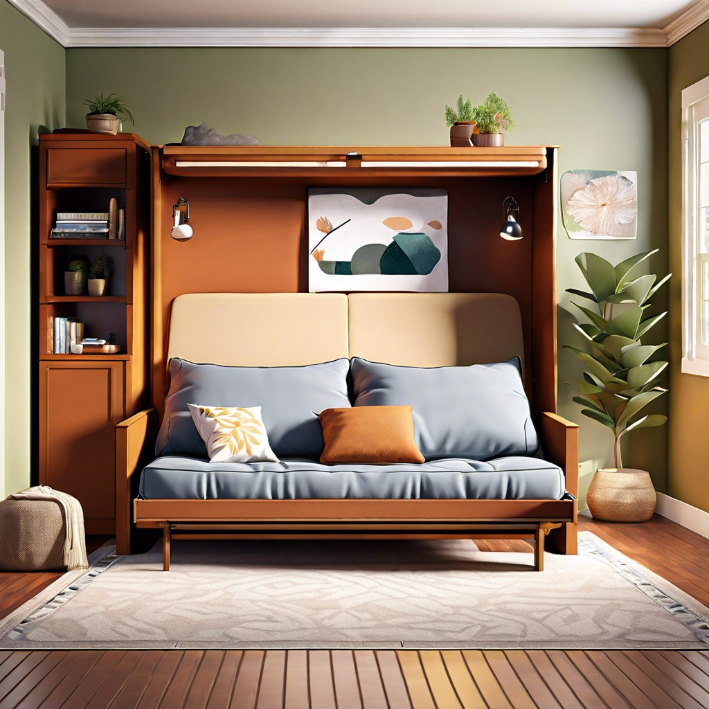 murphy bed with fold out futon couch
