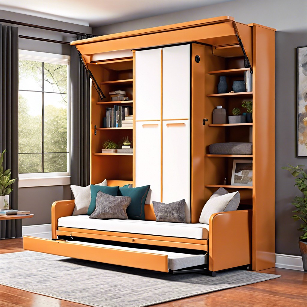 murphy bed with reclining couch
