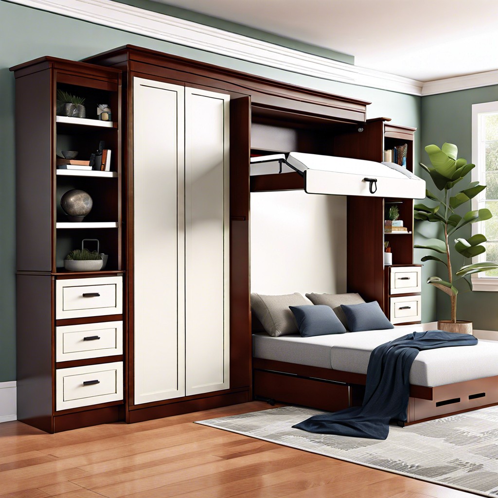 murphy bed with underneath storage drawers in couch