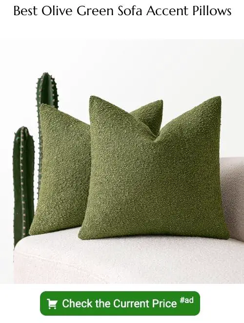 olive green sofa accent pillows
