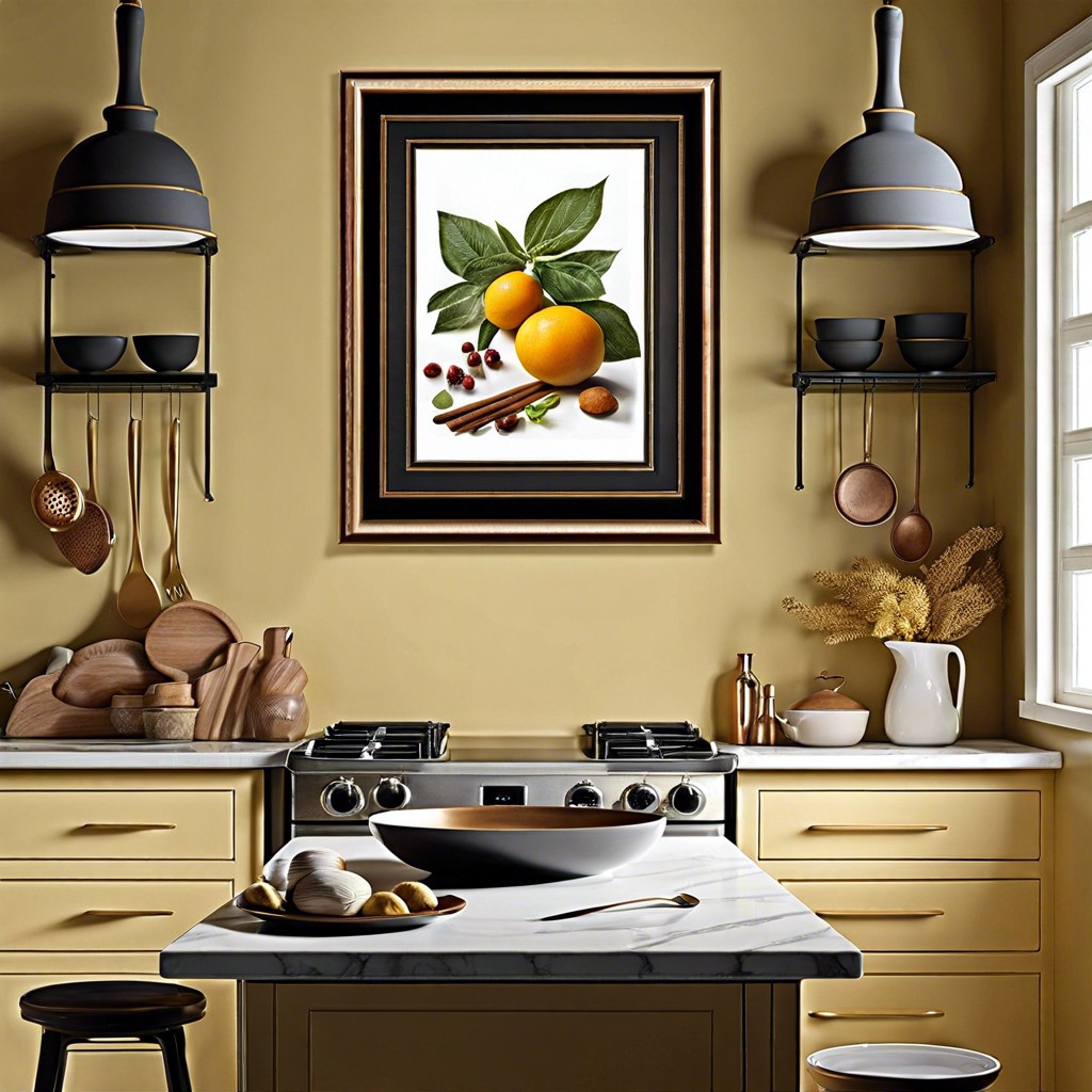 porcelain framed kitchen art