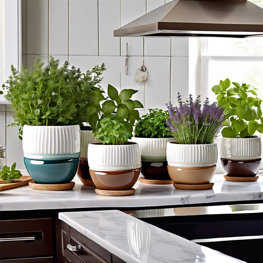 porcelain herb planters