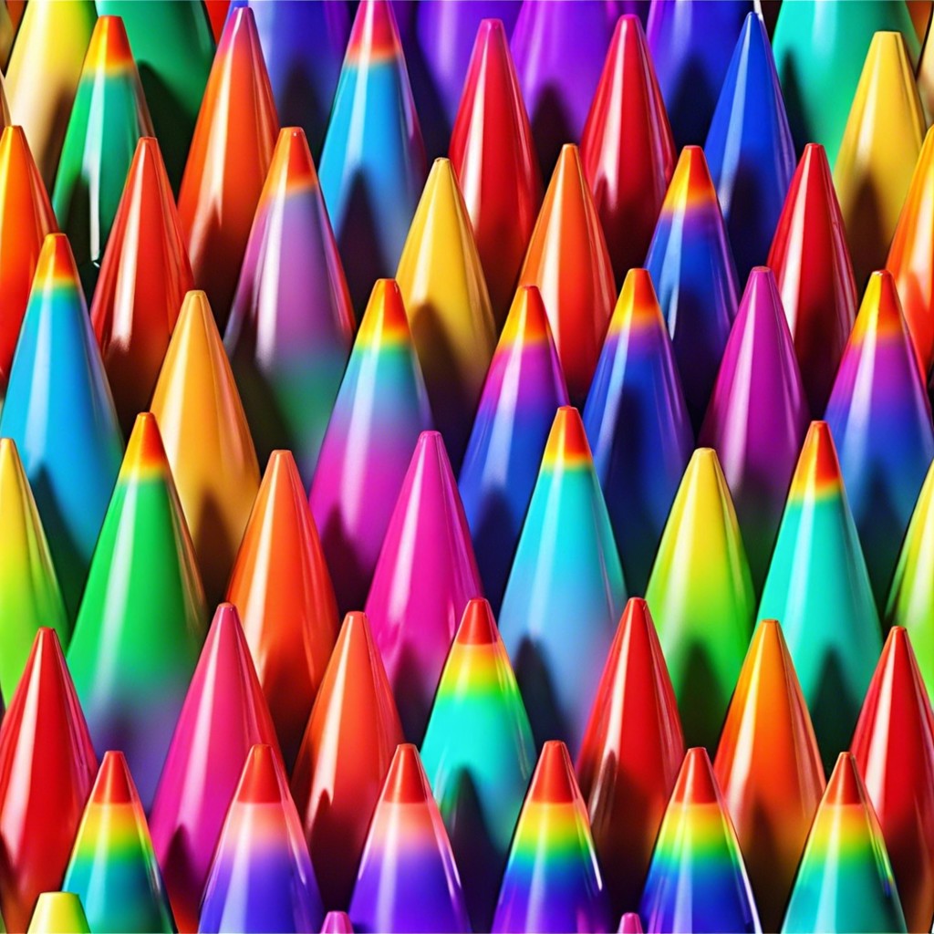 rainbow gradient cones