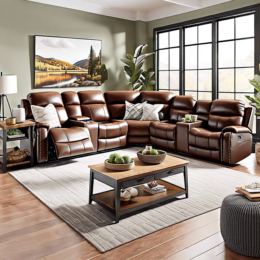 reclining sectional with console