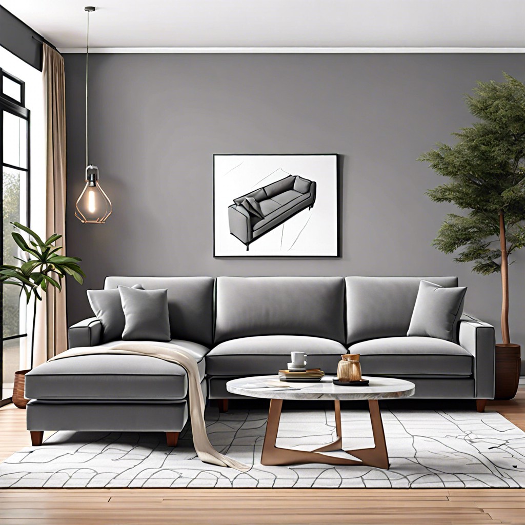 reversible grey sectional with chaise lounge