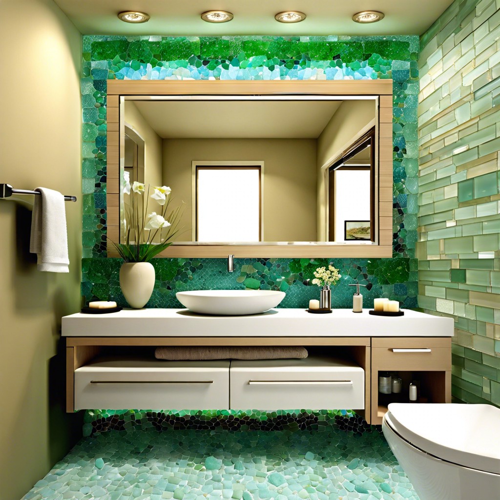 sea glass mosaic tiles