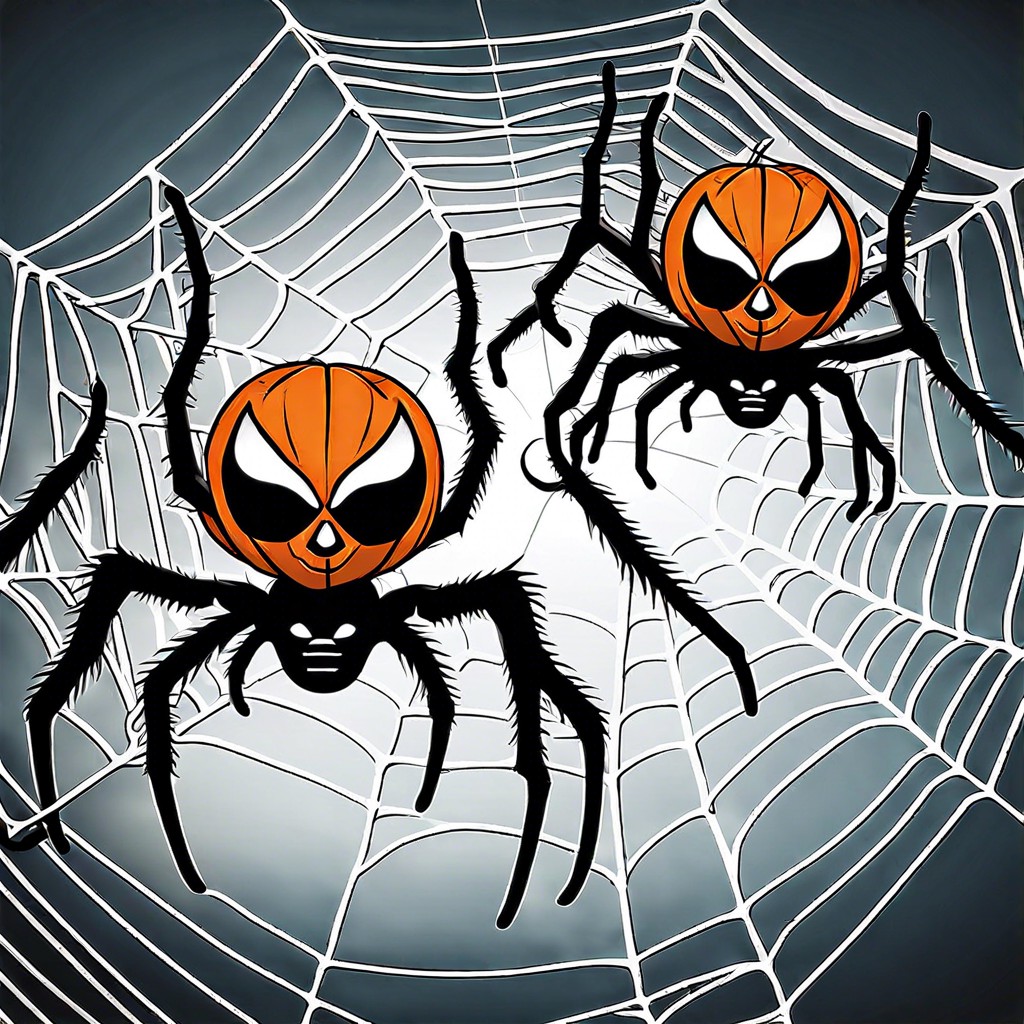 spider web and spider duo