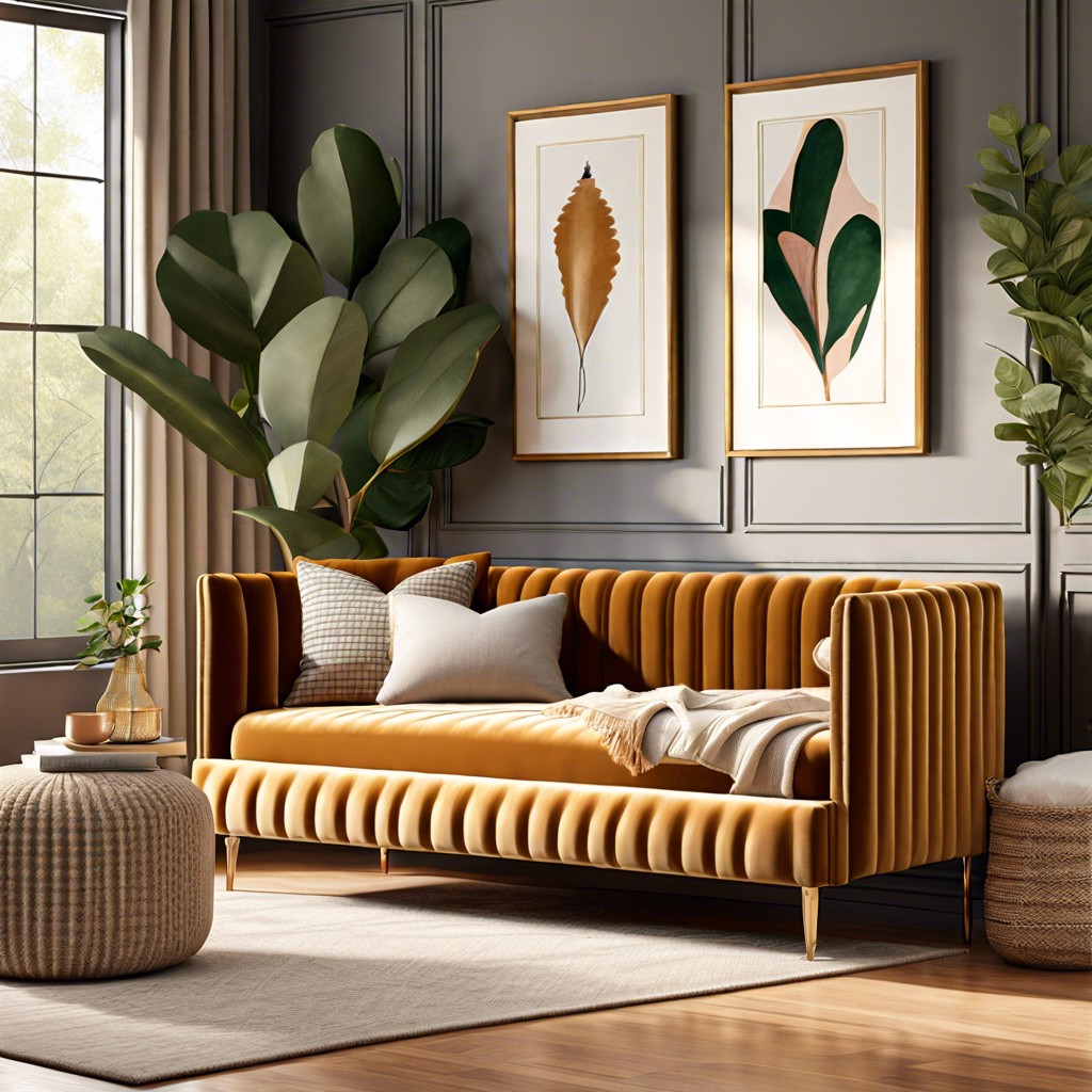 upholstered velvet daybed couch