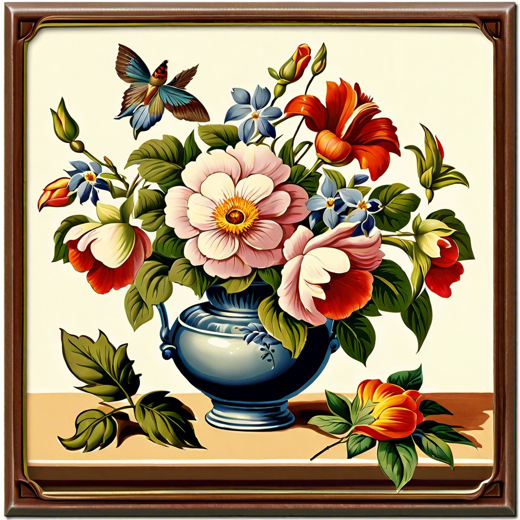 vintage floral tiles