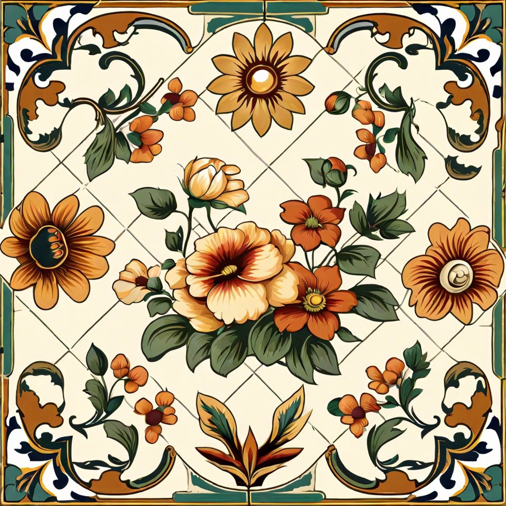 vintage floral tiles