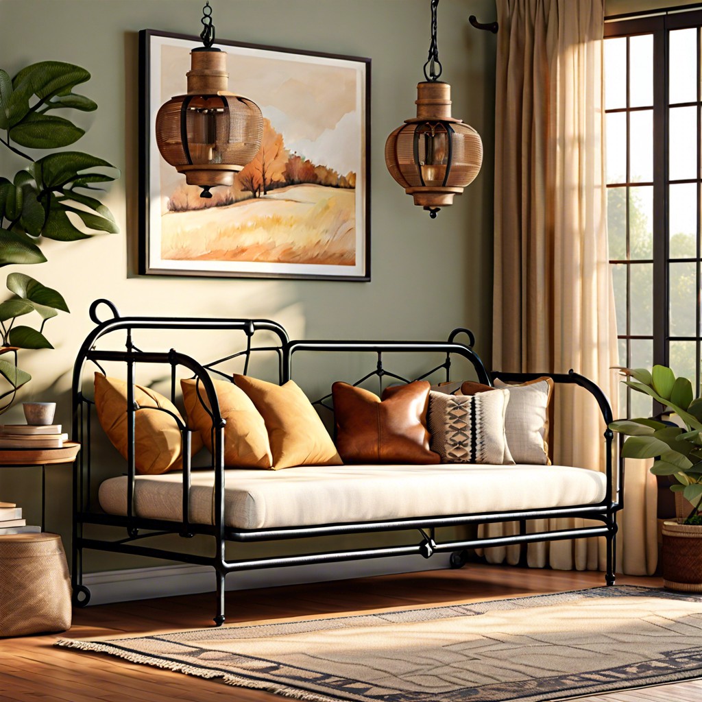 vintage iron frame daybed couch