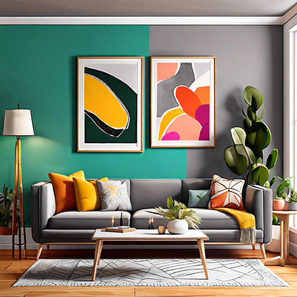 wall art in bright colors
