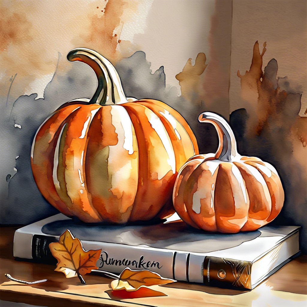 watercolor wash pumpkin