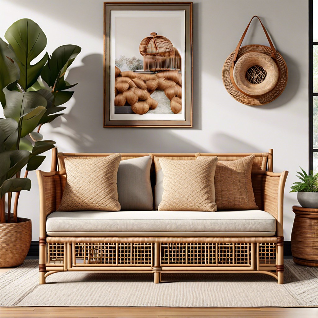 woven rattan couch