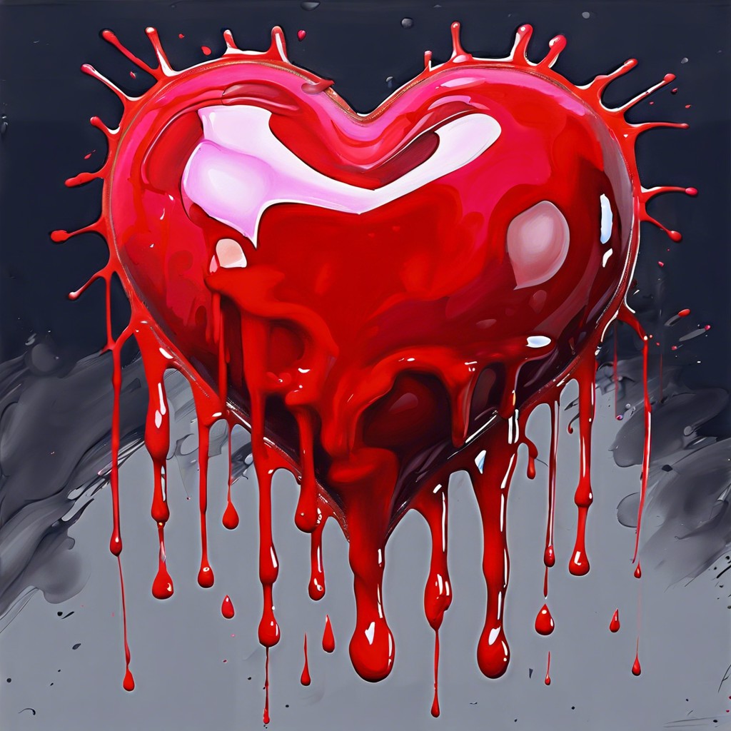 dripping paint heart