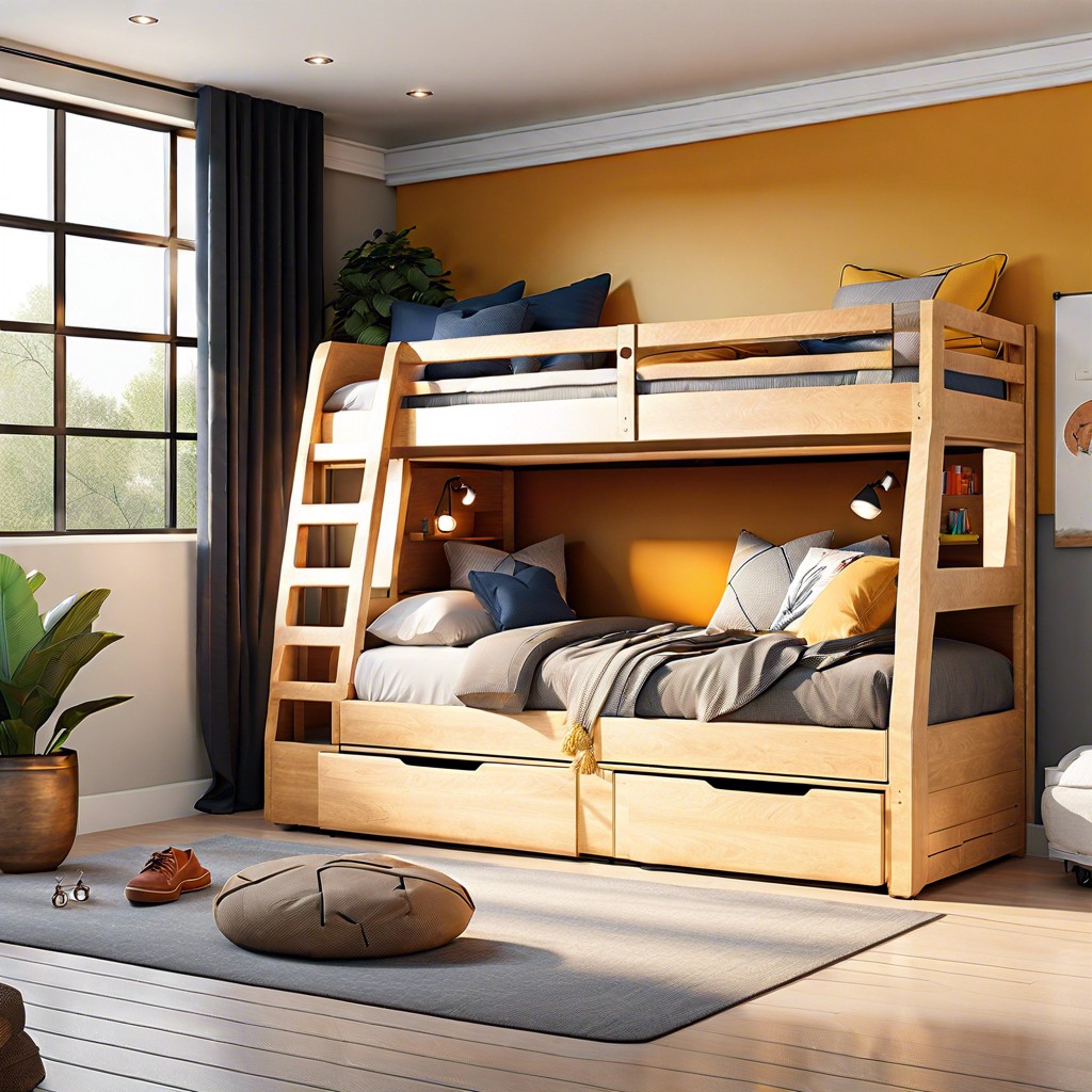 loft bunk bed couch with storage drawers underneath