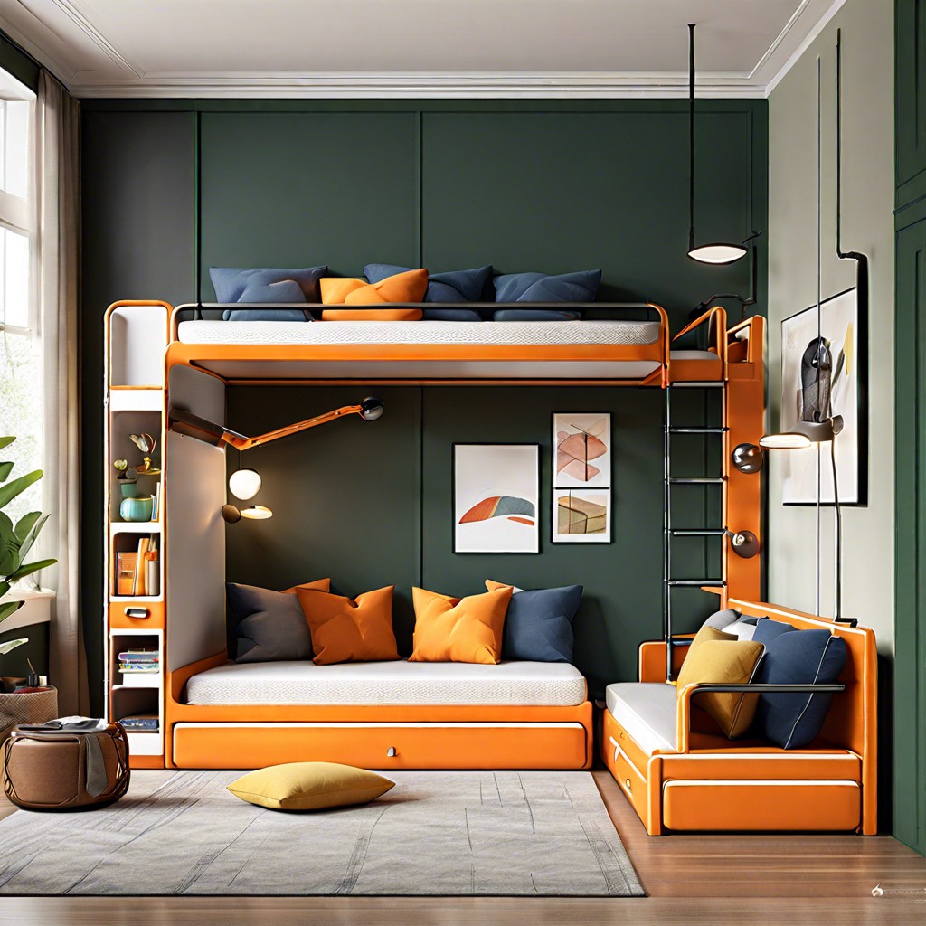 modular bunk bed couch with customizable sections