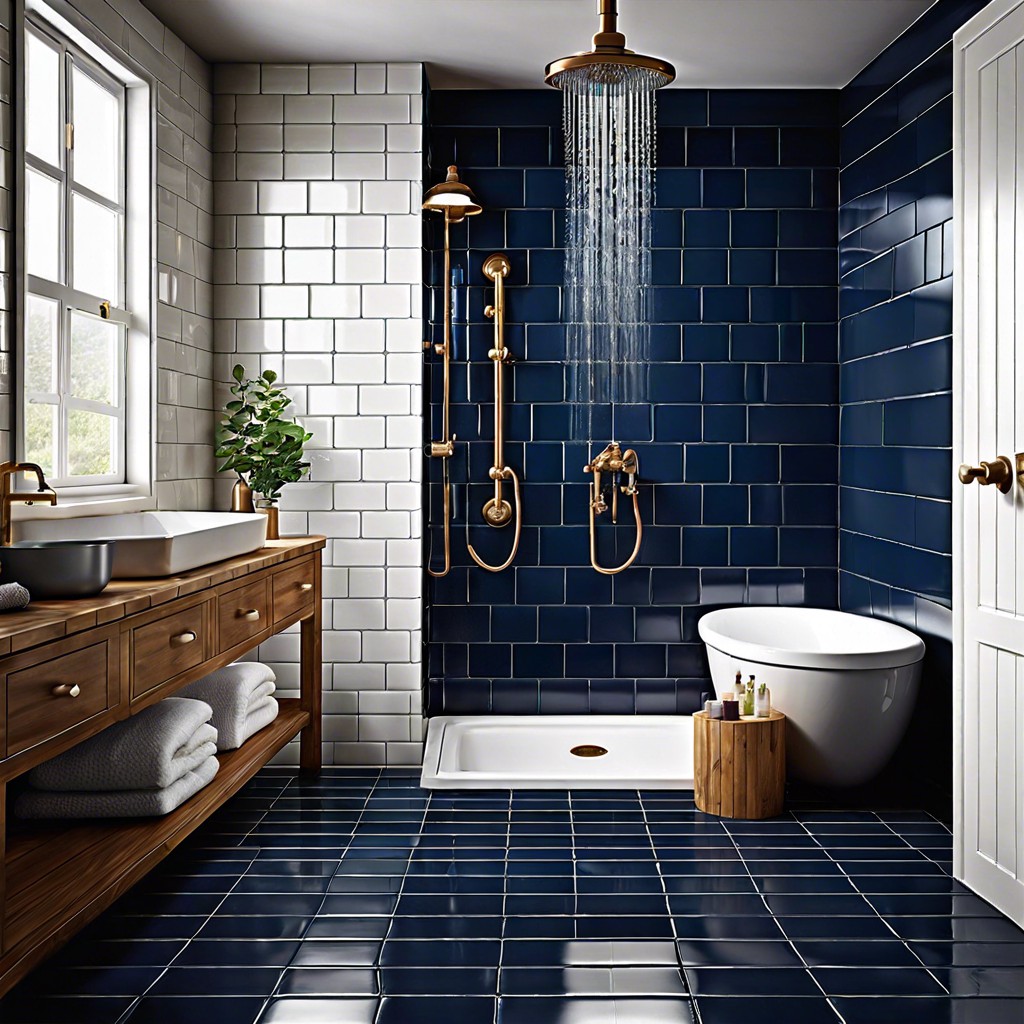 navy subway tiles