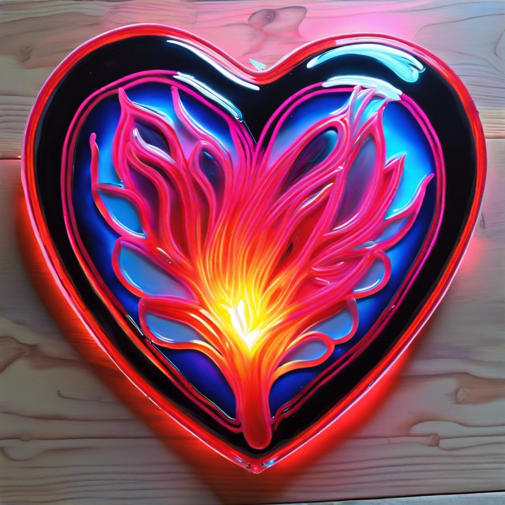 neon glow heart