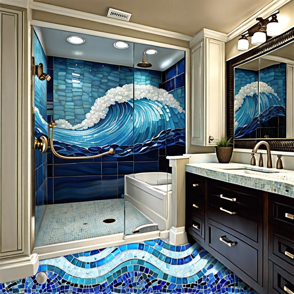 ocean wave mosaic