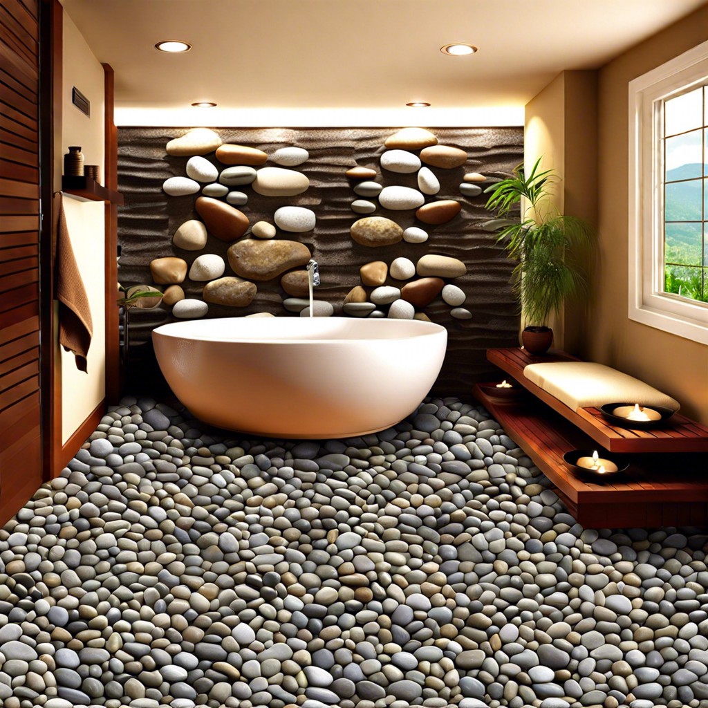 river rock pebble tiles