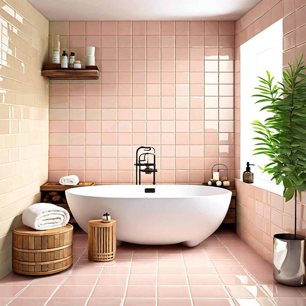 subway tiles in soft pastels