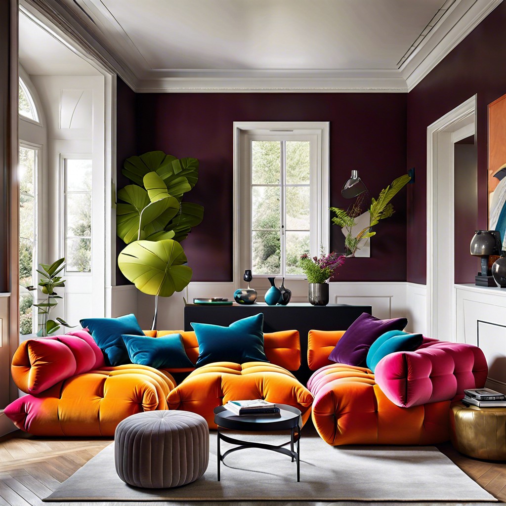 vibrant velvet upholstery