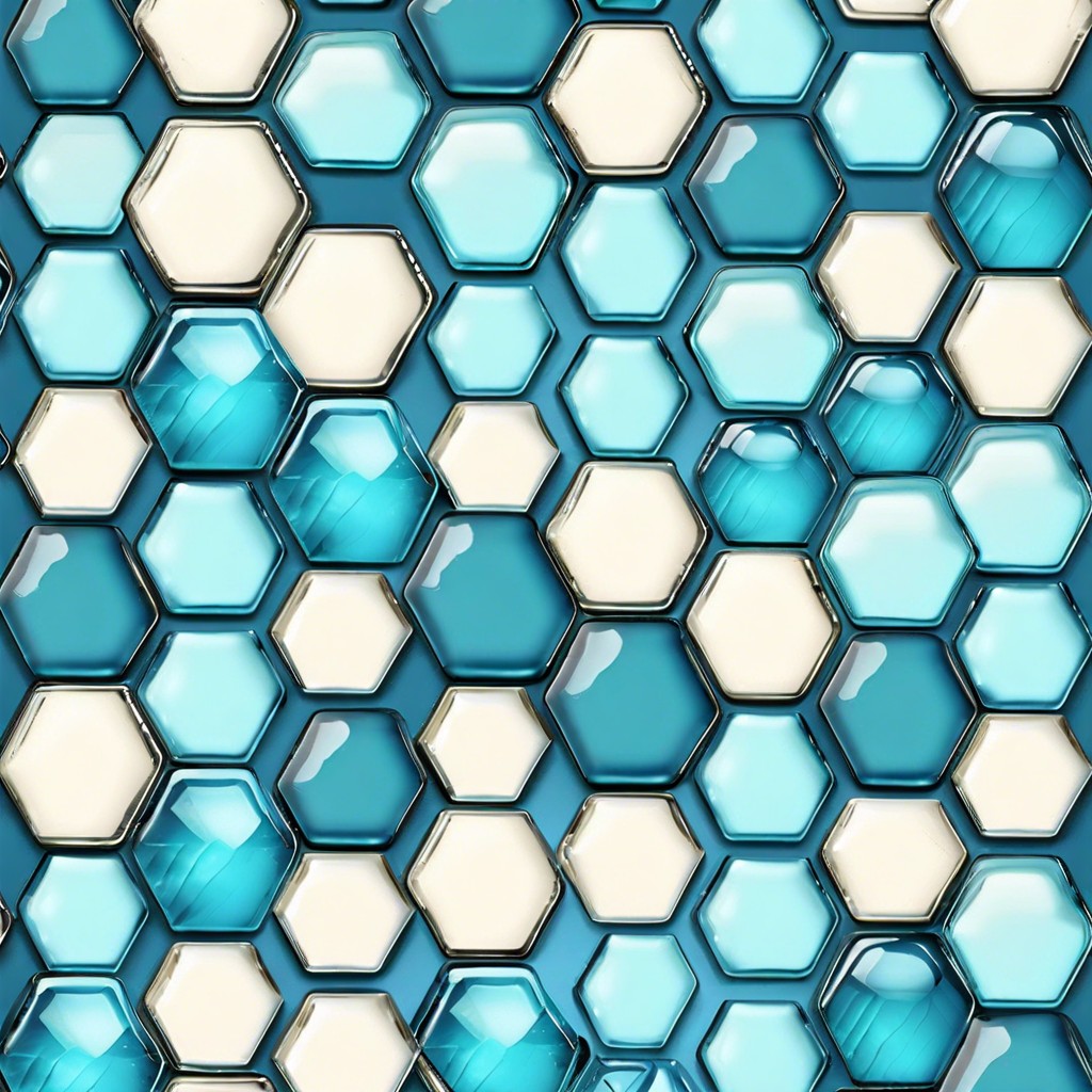 vintage blue hexagons