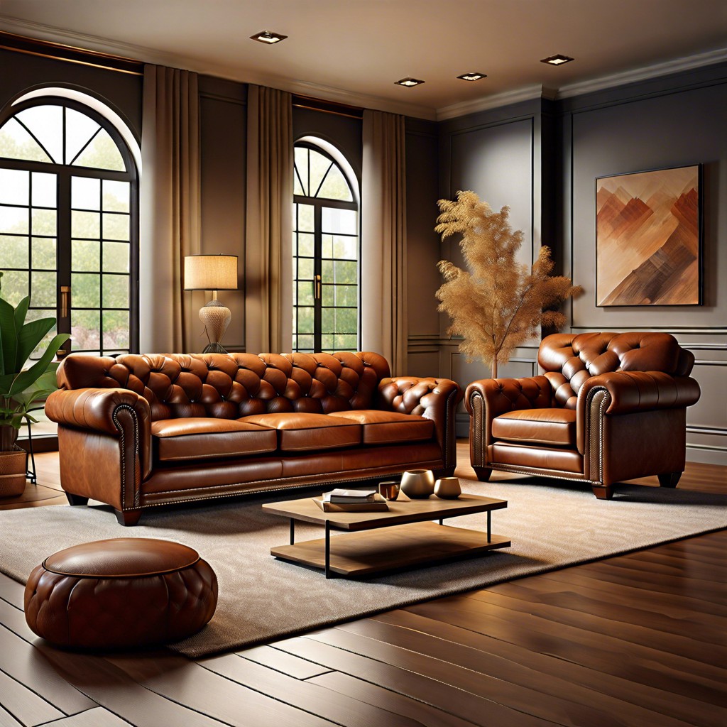 thick padded leather sofa