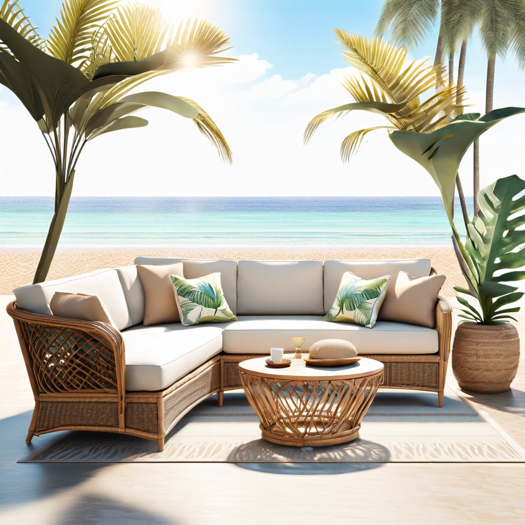 coastal wicker sofa set