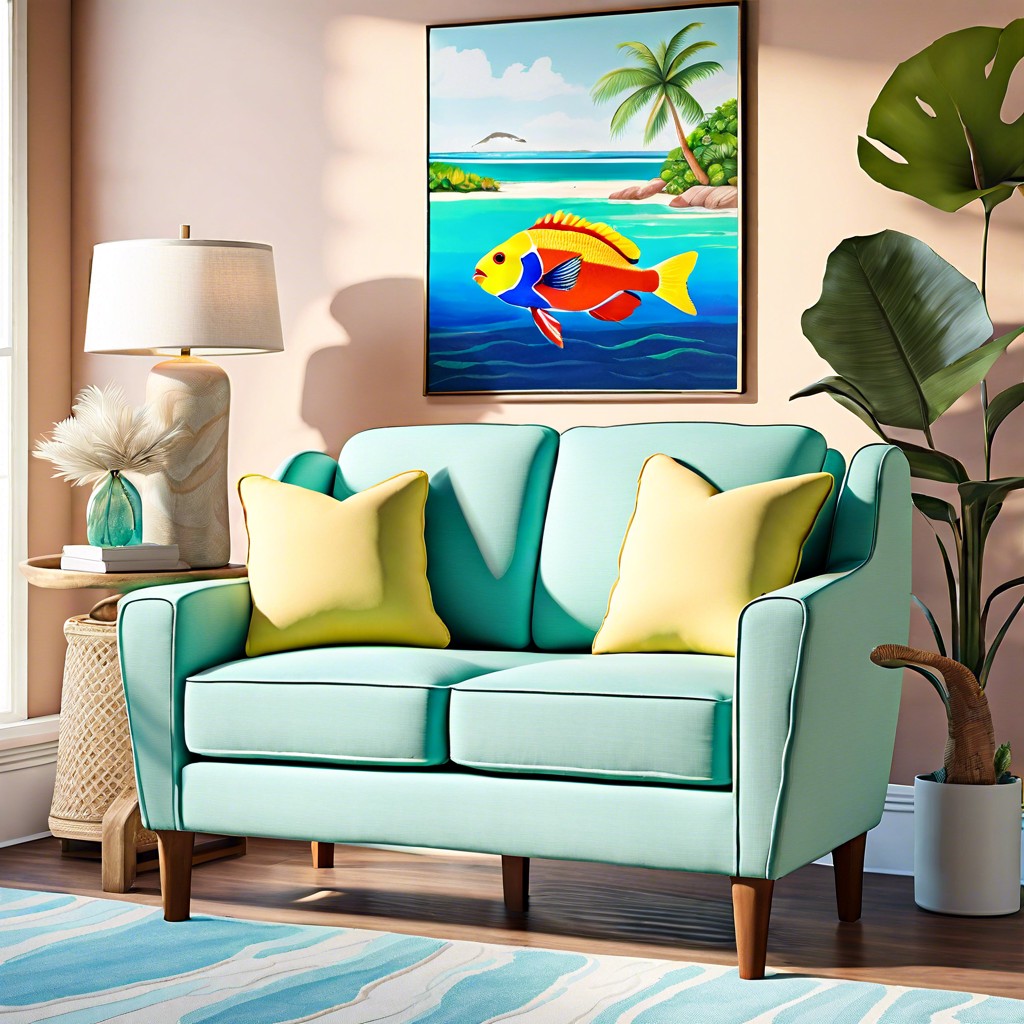 parrotfish pastel loveseat