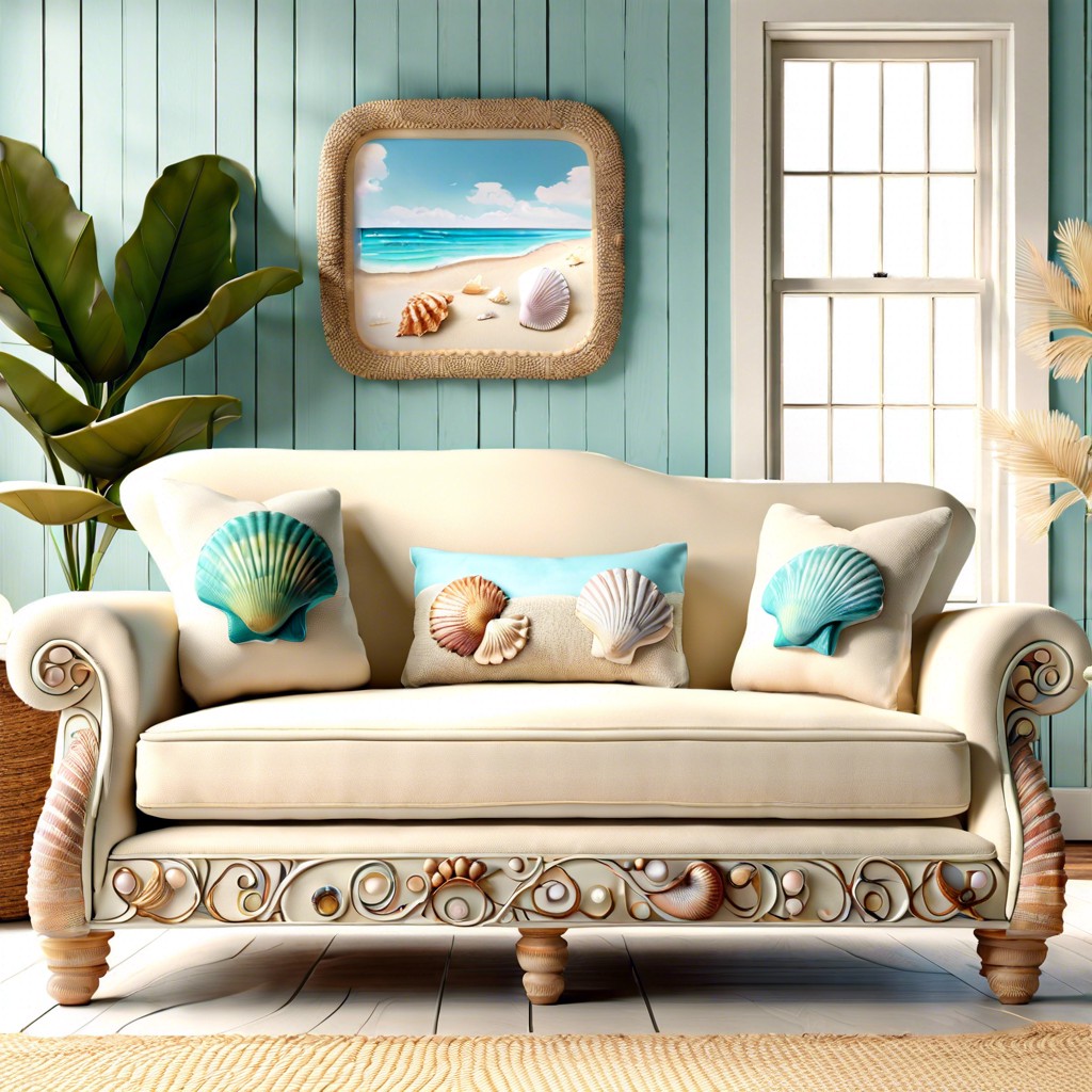 seashell embellished sofa