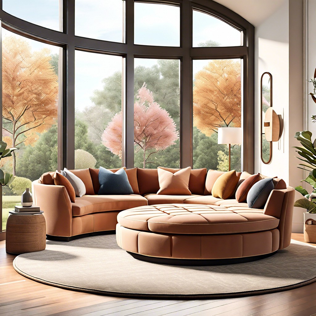 circular sectional with ottoman