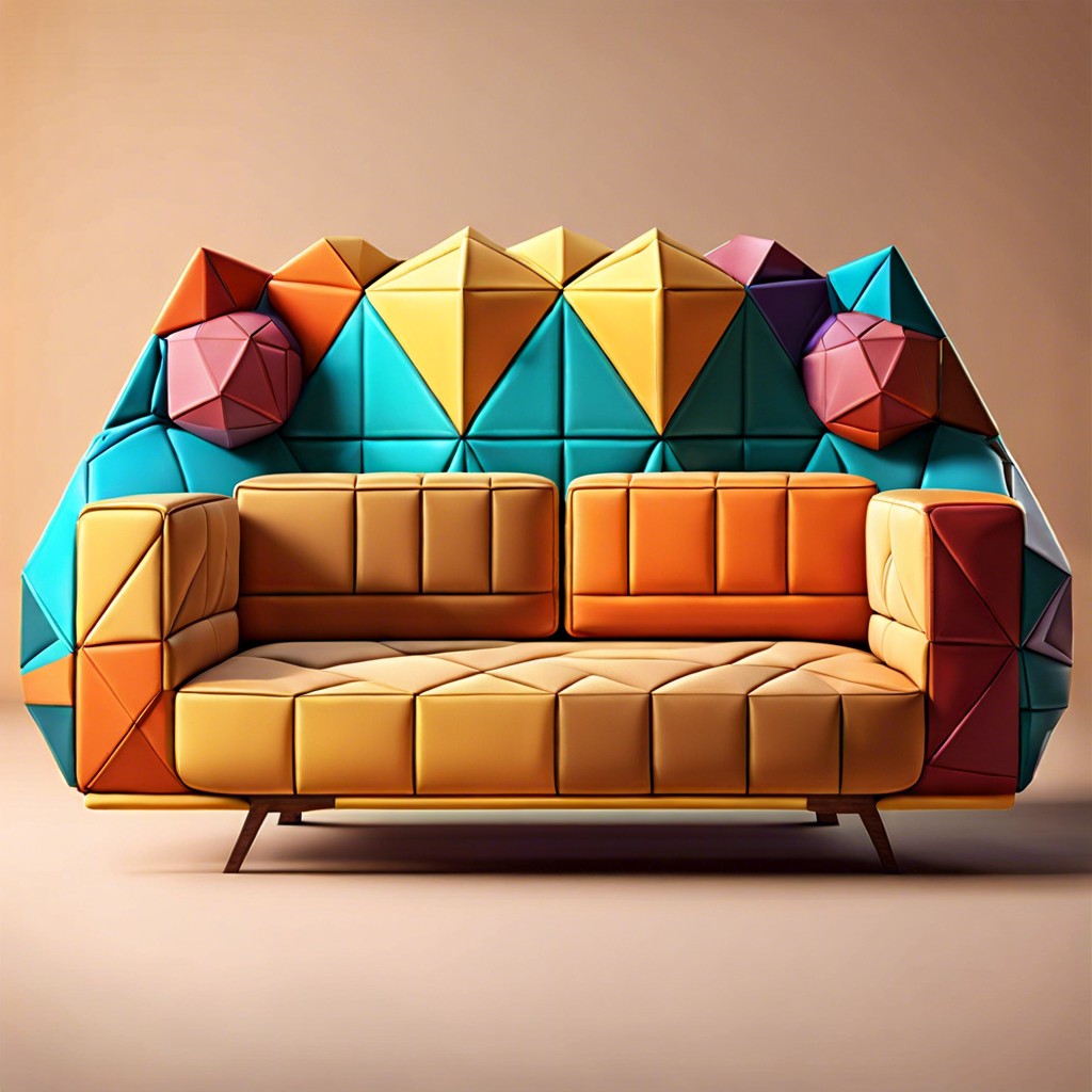 couch made of geometric shapes