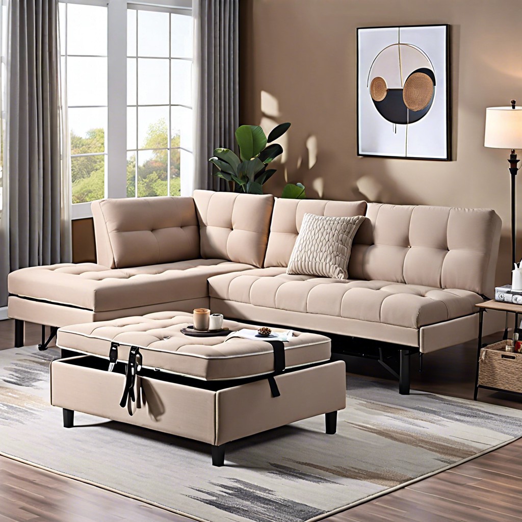 high back sectional with fold down sleeper