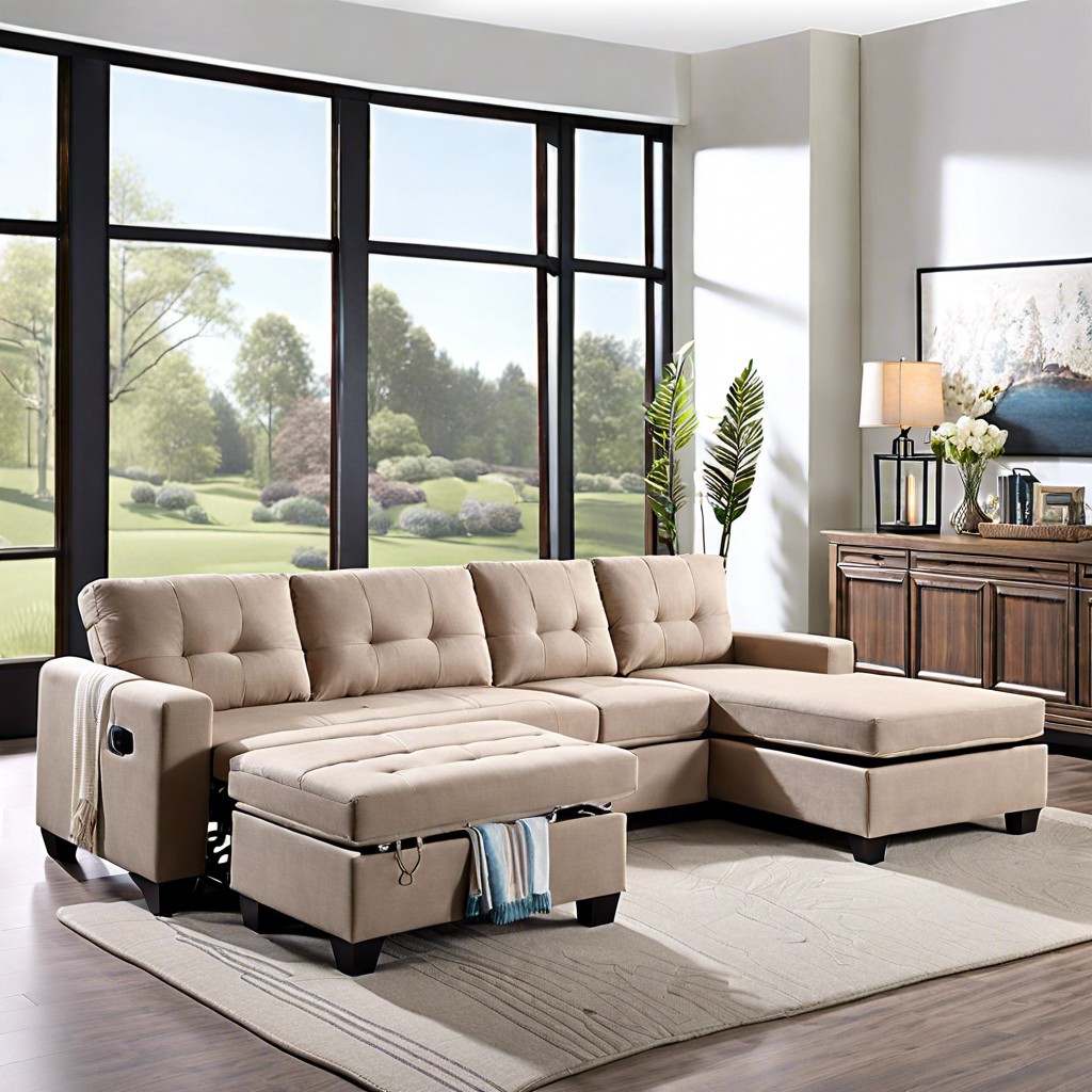 ottoman integrated sleeper sectional