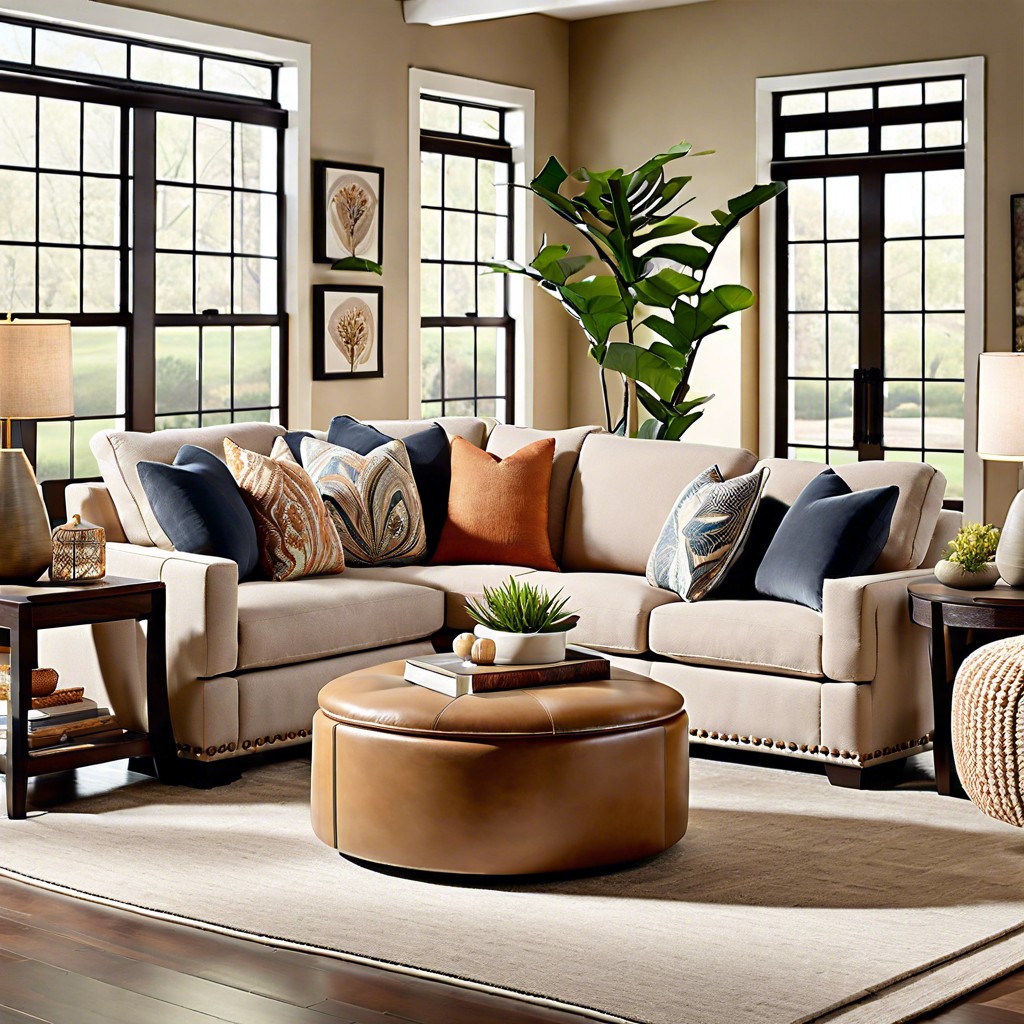 roundabout sleeper sectional with nesting tables