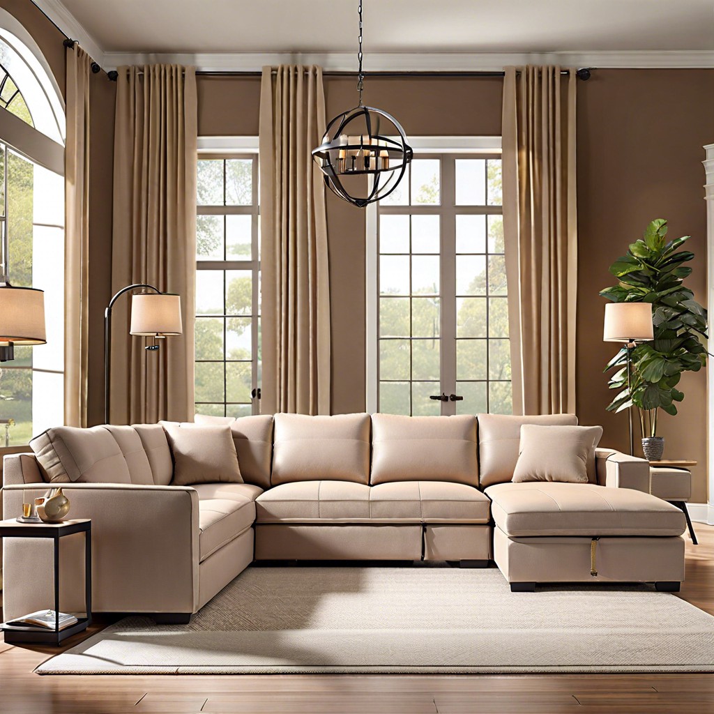 sleeper sectional with adjustable backrests